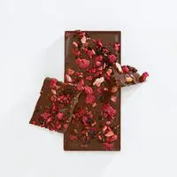 Chocolate with raspberry toppings